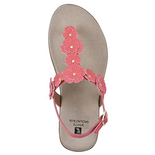 WHITE MOUNTAIN Women's Liftoff Sandal, Coral/Smooth, 9.5 M