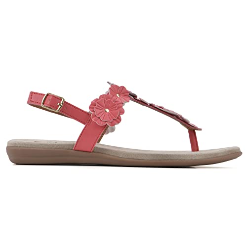 WHITE MOUNTAIN Women's Liftoff Sandal, Coral/Smooth, 9.5 M