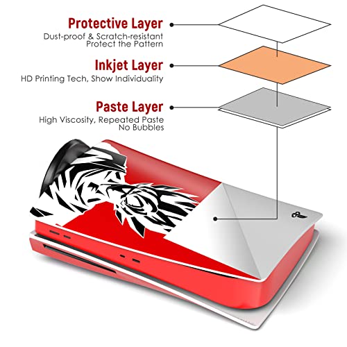 TESSGO PS 5 Skin Disc Edition Anime Console and Controller Vinyl Sticker, Durable, Scratch Resistant, Bubble-Free, Precisely Line Up, Compatible with Play-Station 5