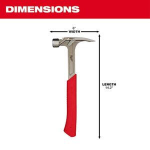 20 OZ Smooth Face Rip Claw Hammer w/ I Beam Design Handle for Milwaukee