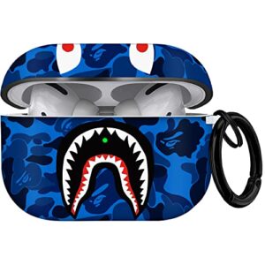 culippa for airpods pro 2 case 2022 shark mouth camo style pattern design for airpods pro 2nd gen protective case silicone shockproof for women men with keychain for apple airpods pro 2 charging cover