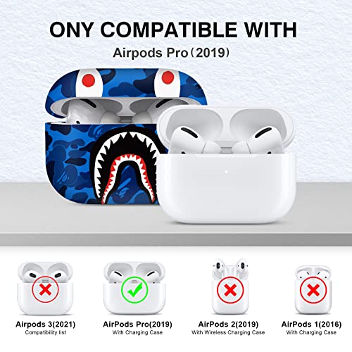 CULIPPA for AirPods Pro 2 Case 2022 Shark Mouth Camo Style pattern Design for Airpods Pro 2nd Gen Protective Case Silicone Shockproof for Women Men with Keychain for Apple Airpods Pro 2 Charging Cover