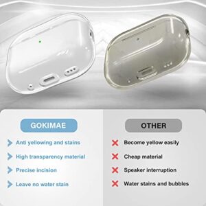 GOKIMAE for AirPods Pro 2nd Generation Case Clear (2022) with Replacement Eartips (XS,S,M,L) and AirPod Cleaner kit,Soft TPU AirPods Pro 2 Transparent Case (Clear Crystal)