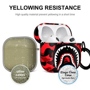 CULIPPA for AirPods 3 Case Cover Shark Mouth Camo Style Pattern Design for Airpods 3nd Generation Silicone Protective Case Shockproof for Women Girls with Keychain for Apple Airpods 3 Charging Case