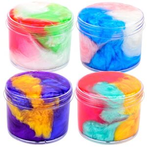 4 pack galaxy slime kit,party favors for kids, non sticky,wet,stress & anxiety relief,slime bulk for boys girl,cute stuffers,super soft sludge toy