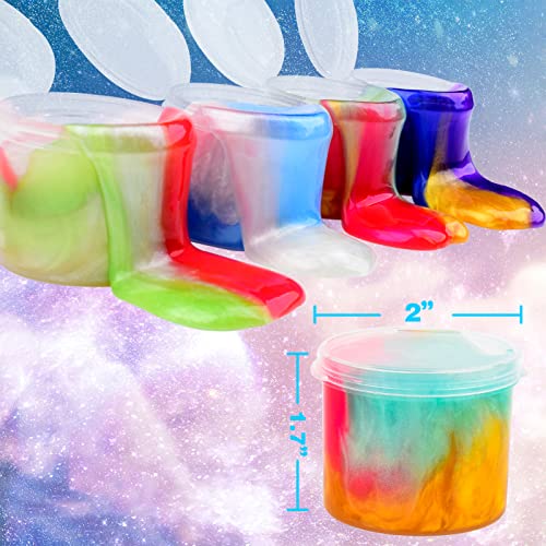 4 Pack Galaxy Slime Kit,Party Favors for Kids, Non Sticky,Wet,Stress & Anxiety Relief,Slime Bulk for Boys Girl,Cute Stuffers,Super Soft Sludge Toy