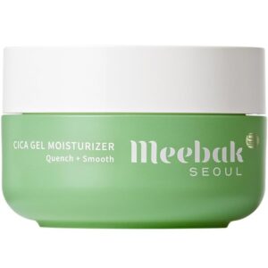 meebak cica gel face moisturizer with vegan collagen, hyaluronic acid, korean for hydrating, anti aging, dry skin, sensitive skin, day and night face cream, 1.69 fl oz