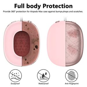 Silicone Case Cover for AirPods Max Headphones, Anti-Scratch Ear Pad Case Cover/Ear Cups Cover/Headband Cover for AirPods Max, Accessories Soft Silicone Skin Protector for Apple AirPods Max (Pink)