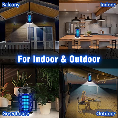 Endbug Bug Zapper Outdoor, Mosquito Zapper Outdoor with LED Light, 4200V Electric Bug Zapper, 5ft Power Cord, IPX6 Waterproof Fly Trap, 2-in-1 Fly Zapper Indoor for Patio Garden Backyard Home, Plug in