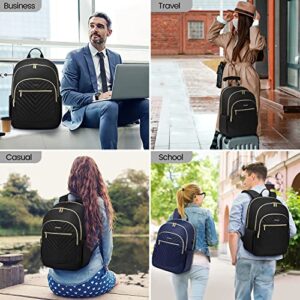 LOVEVOOK Travel Laptop Backpack for Women Men, Anti Theft Work Laptop Bag with USB Port, Water Resistant 15.6 Inch Computer Backpacks Purse Casual Daypack, Black