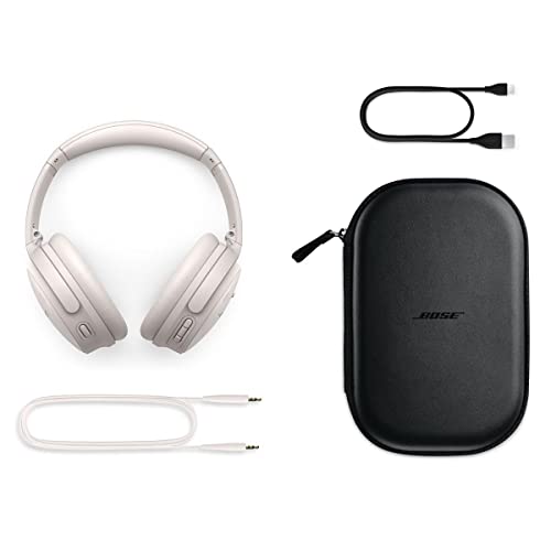 Bose QuietComfort 45 Wireless Noise Cancelling Headphones, White Smoke with Power Bank Charger