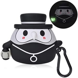 Compatible AirPod Pro Case Cover with Keychain, Cute Luminous Medieval Plague Doctor Design Compatiable with AirPods Pro Case