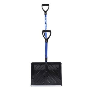 Snow Joe Shovelution SJ-SHLV01-P2 18-in Strain-Reducing Snow Shovel w/ Spring Assisted Handle, Blue