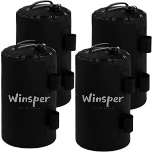 winsper canopy weights bag, 176 lbs tent weights set of 4-20l heavy duty portable water/sand weights strong windproof for pop up canopy, tent, gazebo, shelter upgraded (black-20l)