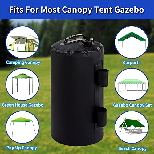 Winsper Canopy Weights Bag, 176 LBS Tent Weights Set of 4-20L Heavy Duty Portable Water/Sand Weights Strong Windproof for Pop up Canopy, Tent, Gazebo, Shelter Upgraded (Black-20L)