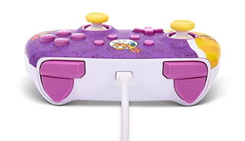 PowerA Enhanced Nintendo Switch Wired Controller - Princess Peach Battle, Mario, Gamepad, game controller, Mappable Advanced Gaming Buttons, 10ft Cable, 3.5mm headphone jack, Wired Pro Controller for Switch, Officially Licensed by Nintendo
