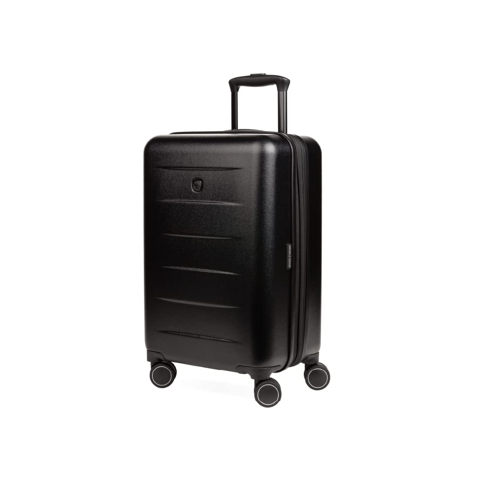 SwissGear 8020 Hardside Expandable Luggage with Spinner Wheels, Black, Carry-On 18-Inch