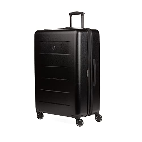 SwissGear 8020 Hardside Expandable Luggage with Spinner Wheels, Black, Checked-Large 27-Inch