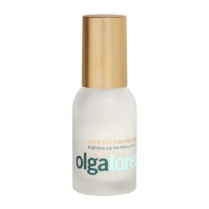 olga lorencin lactic acid hydrating serum, face brightening, pore refining skincare for oily, damaged, aging skin w/hyaluronic acid for a radiant complexion, even skin tone 30 ml