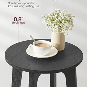 VASAGLE Round End Table with Lower Shelf, Nightstand for Small Spaces, 15.8 x15.8 x 19.7 Inches, Black