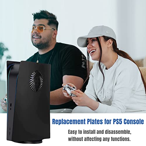 Digital Edition Face Plates with Cooling Vents Cover Shell Panels for PS5 Console, Playstation 5 Accessories Protective Replacement Faceplate (Digital Black)