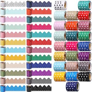 24 rolls 394 feet scalloped bulletin board borders 24 colors polka dot rolled classroom bulletin boarder trim decorations paper border rolled for bulletin board classroom decor