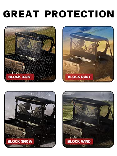 ZIDIYORUO Soft Rear Windshield for Yamaha Rhino & Massimo UTVs - PVC Windscreen with Excellent Visibility, Waterproof & Tough Against Punctures, Tears & Abrasion.