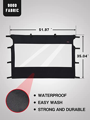 ZIDIYORUO Soft Rear Windshield for Yamaha Rhino & Massimo UTVs - PVC Windscreen with Excellent Visibility, Waterproof & Tough Against Punctures, Tears & Abrasion.