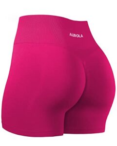 aurola dream collection workout shorts for women scrunch seamless soft high waist gym shorts,pink,m