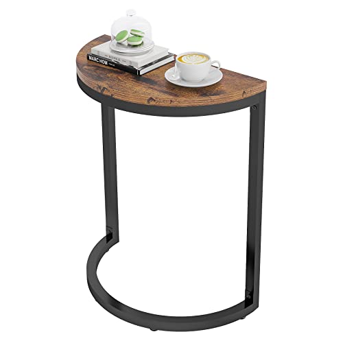 LITTLE TREE End Table Half Round, 1PC, 1-Tier Brown