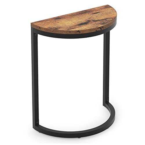 LITTLE TREE End Table Half Round, 1PC, 1-Tier Brown