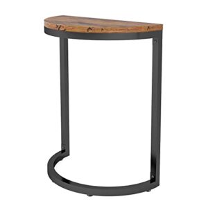 LITTLE TREE End Table Half Round, 1PC, 1-Tier Brown