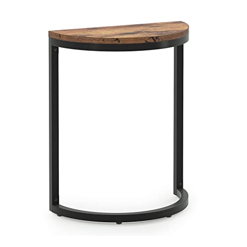 LITTLE TREE End Table Half Round, 1PC, 1-Tier Brown