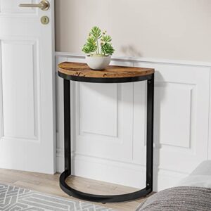 LITTLE TREE End Table Half Round, 1PC, 1-Tier Brown