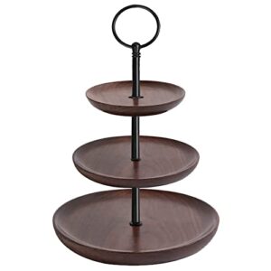 15 Inches 3-Tier Cupcake Black Stand Hardware Fittings, Metal Mold Circular Holder DIY Making for Fruit Plate Cake Stand Snack Tray Replacement Parts Tea Party Wedding Decor (6 Sets - Black Round)