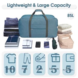 28 inch Extra Large Travel Duffel Bag Foldable Weekender Packable Lightweight Luggage Bag Overnight for Women and Men 85L (Navy Blue)