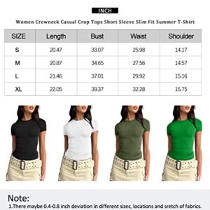 Trendy Queen Y2K Summer Crop Tops for Women - Scoop Neck, Slim Fit, Short Sleeve Tees - Black