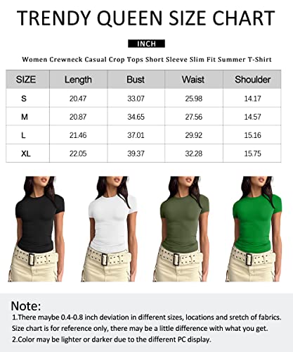 Trendy Queen Y2K Summer Crop Tops for Women - Scoop Neck, Slim Fit, Short Sleeve Tees - Black