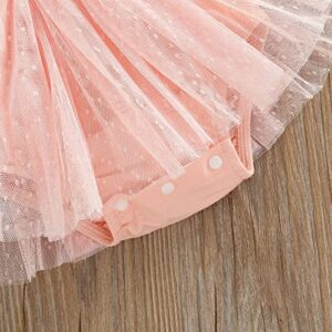 Infant Baby Girl Summer Outfits Sleeveless Dress Romper Lace Tutu Onesie Backless Jumpsuit Ruffle Bodysuit One Piece (I-Pink, 6-12 Months)