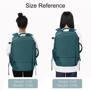 Hanples Extra Large Travel Backpack for Women as Person Item Flight Approved, 40L Carry On Backpack, 17 Inch Laptop Backpack, Waterproof Backpack, Hiking Backpack, Casual Bag(Peacock Blue)