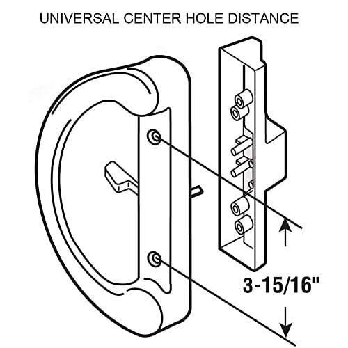 ALLYWASAI Patio Sliding Door Handle Set, Perfect Replacement Mortise Style Handle Set Fits Door Thickness from 1-1/2" to 1-3/4", 3-15/16" Screw Hole Spacing, Non-Keyed, Black