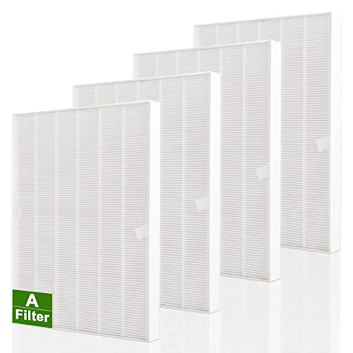 RONGJU 4 Pack 115115 True HEPA Replacement Filters A Size 21 for Winix PlasmaWave C535 5300 5300-2 5500 6300 6300-2 P300 9000 9500 9800 5000 5000B Air Purifier (4 HEPA)