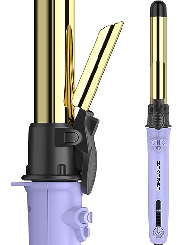 Rotating Curling Iron, Professional 1 Inch Automatic Hair Curler Titanium Auto Hair Curling Iron Self Curling Wand with Long Barrel, 5 Adjustable Temps, 1H Auto Off, Dual Voltage & Anti-Scald