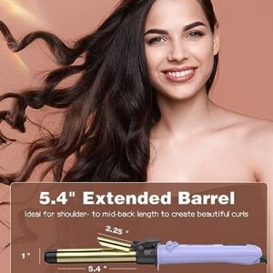 Rotating Curling Iron, Professional 1 Inch Automatic Hair Curler Titanium Auto Hair Curling Iron Self Curling Wand with Long Barrel, 5 Adjustable Temps, 1H Auto Off, Dual Voltage & Anti-Scald