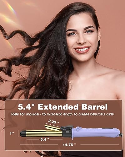 Rotating Curling Iron, Professional 1 Inch Automatic Hair Curler Titanium Auto Hair Curling Iron Self Curling Wand with Long Barrel, 5 Adjustable Temps, 1H Auto Off, Dual Voltage & Anti-Scald