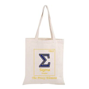 pwhaoo sigma gamma rho tote bag sigma greater the prissy element tote bag sgrho educator gift  (sigma greater tote)
