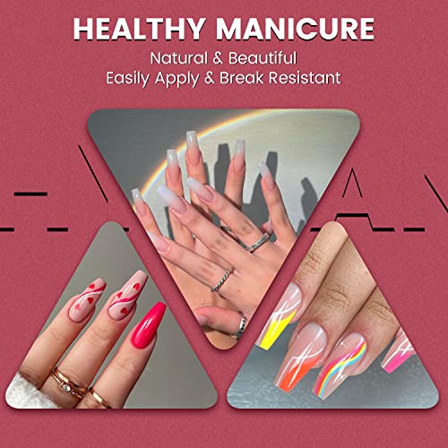 Nail Tips for Acrylic Nails 500 PCS - Clear Coffin Nails Tips Full Cover Professional Fake False Nails Extension Tips with Box for Nail Art