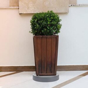 Cabilock Plant Stands Round Plant Stand Caddy Garden Patio Flower Pot Stand Rolling Plastic Planter Holder Plant Saucer Tray Flower Pots Base Tray with Wheels (L) Indoor Plant Stand