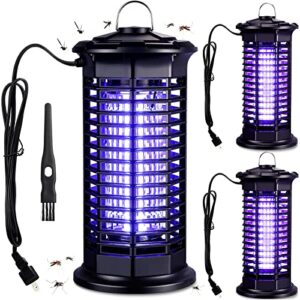 3 pieces bug zapper outdoor indoor with light electric mosquito zappers killer electric insect fly trap insect killer insect catcher for home for patio bedroom bathroom living office courtyard