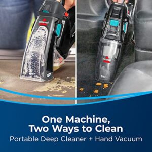 BISSELL Stain Eraser Duo, 2-in-1 Cordless Portable Deep Cleaner and Hand Vacuum with PET PRO OXY Spot & Stain Formula, 3705, Black, Large